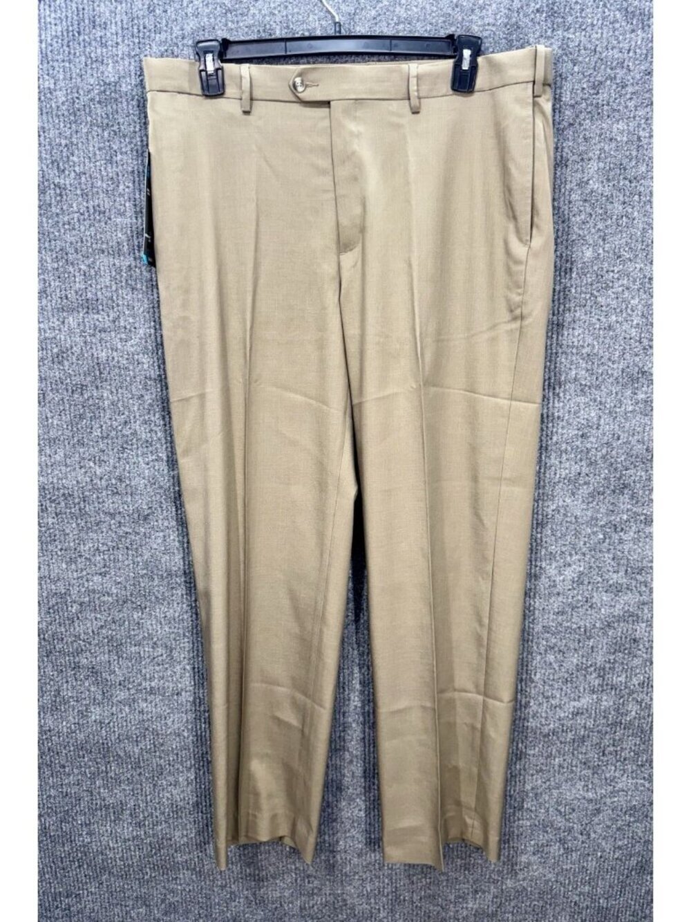 Savane Dress Pants Mens 38x32 Tan Dark Patina Stretch Crosshatch Flat Front NWT